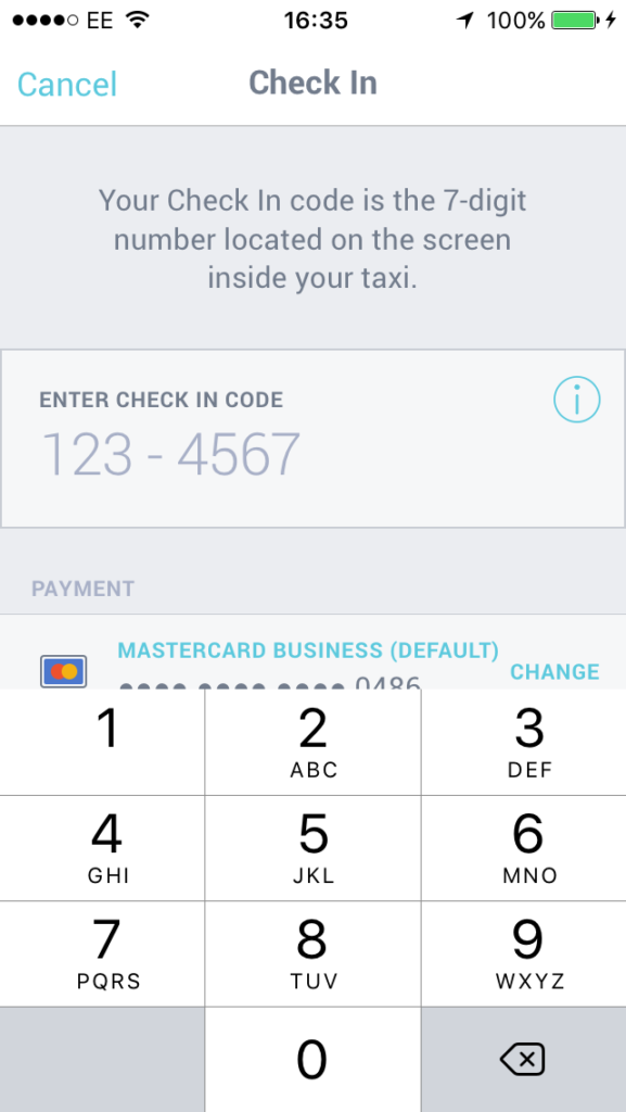 Passenger enters pairing code into ARRO app